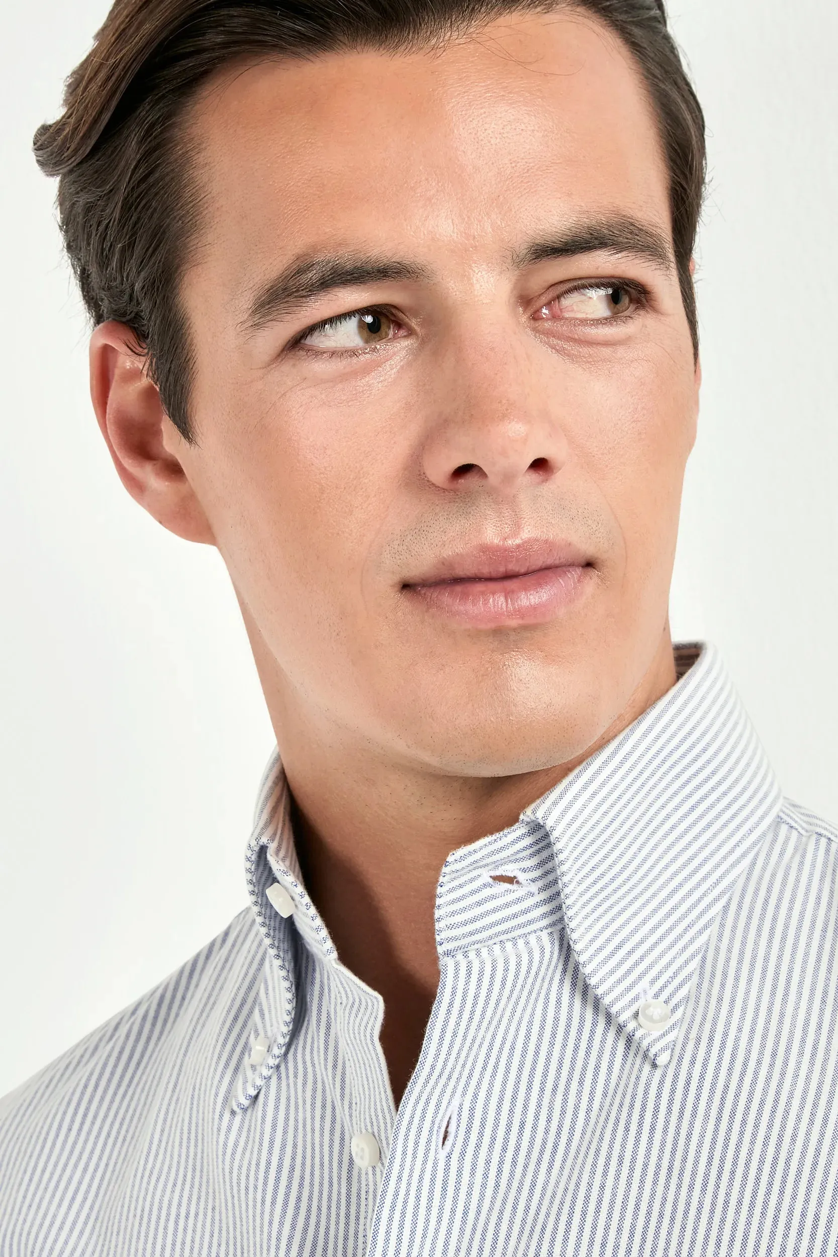 Blue striped brushed cotton button down shirt - Made In Italy sold by Pini Parma product image thumbnail 2