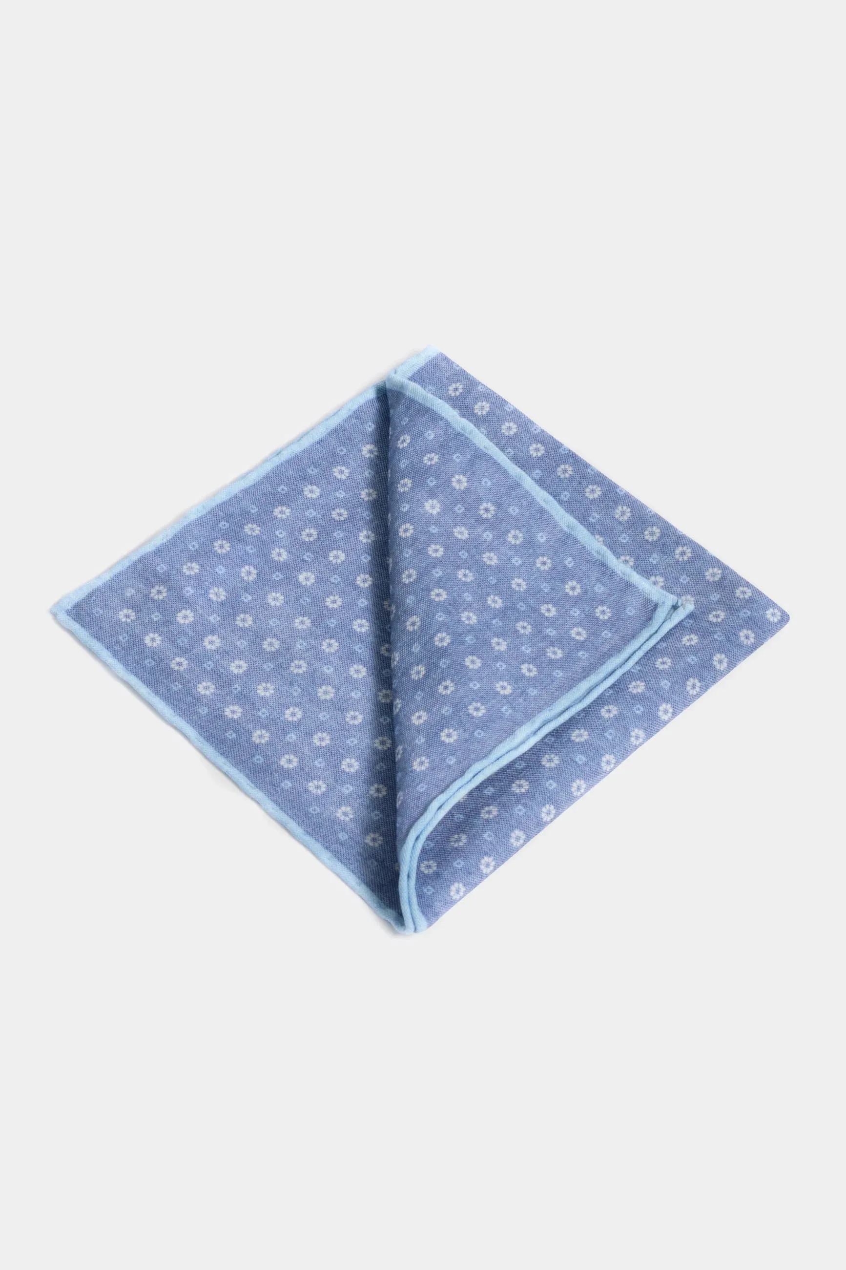 Denim blue fancy pocket square - Made in Italy sold by Pini Parma