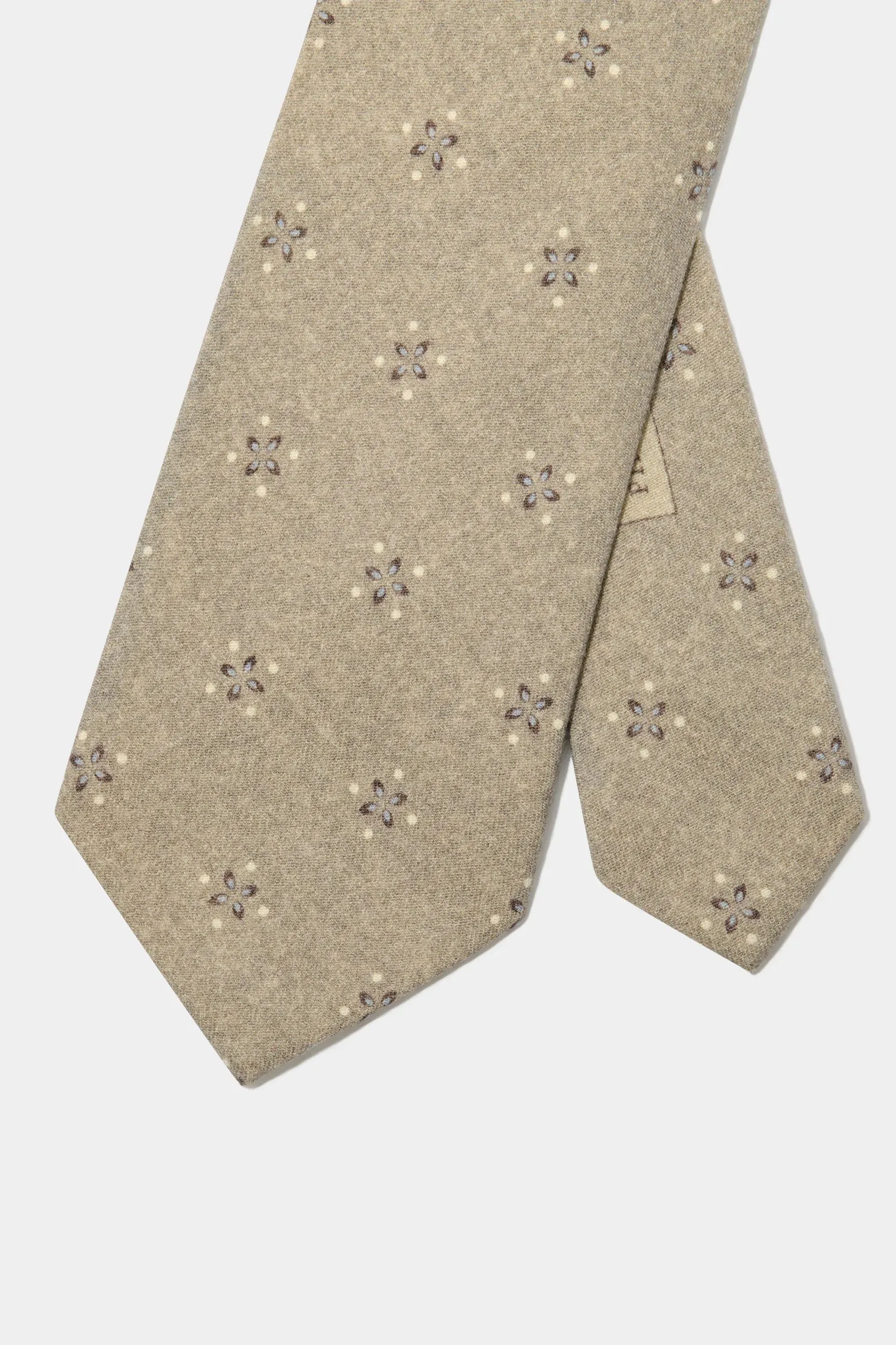 Taupe patterned tie - Made in Italy sold by Pini Parma product image thumbnail 4