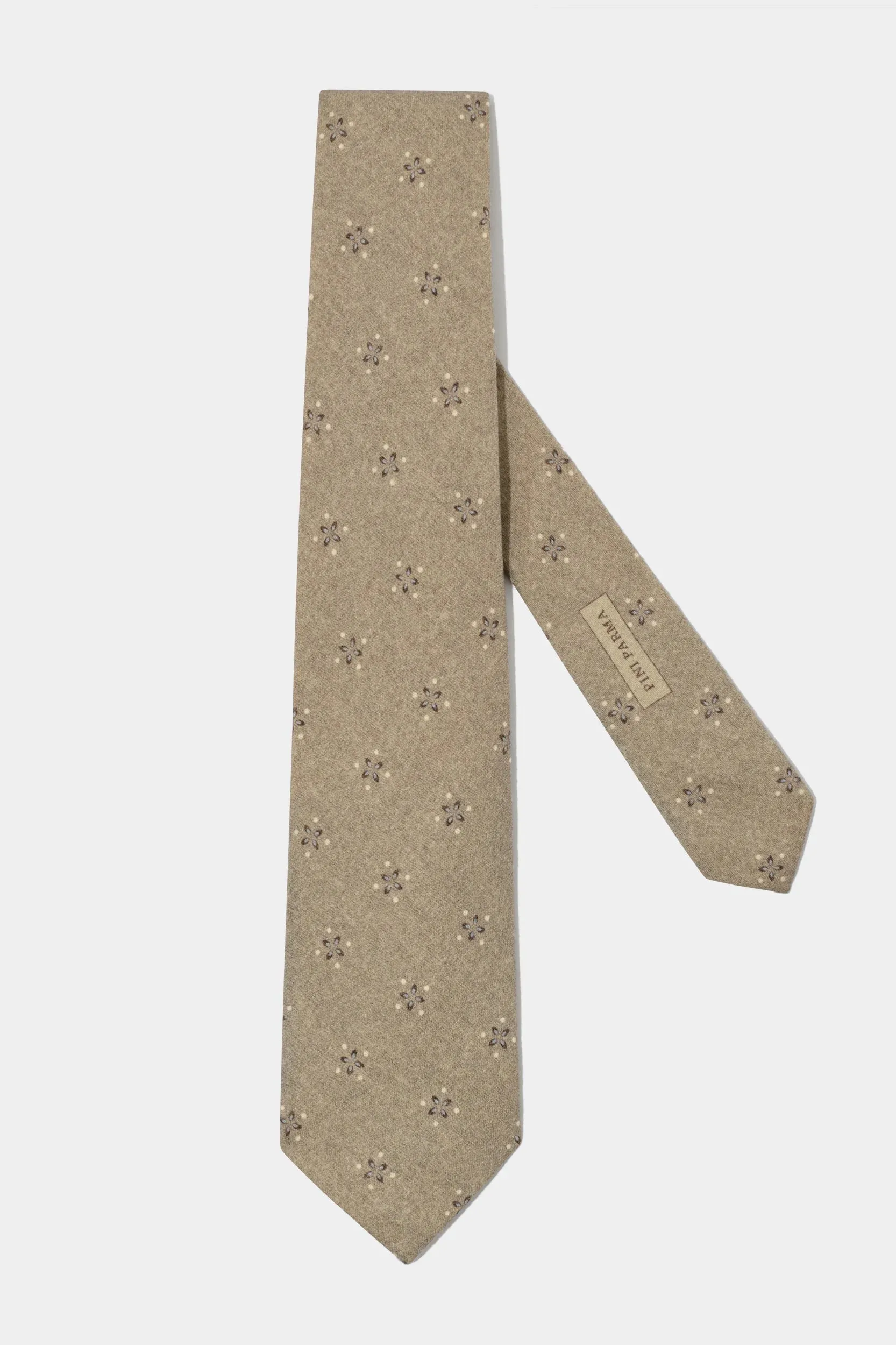 Taupe patterned tie - Made in Italy sold by Pini Parma