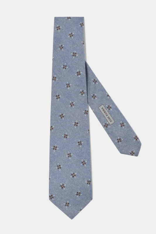 Light blue patterned tie - Made in Italy sold by Pini Parma