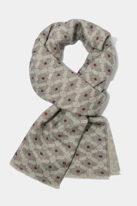 Grey patterned scarf - Made in Italy sold by Pini Parma