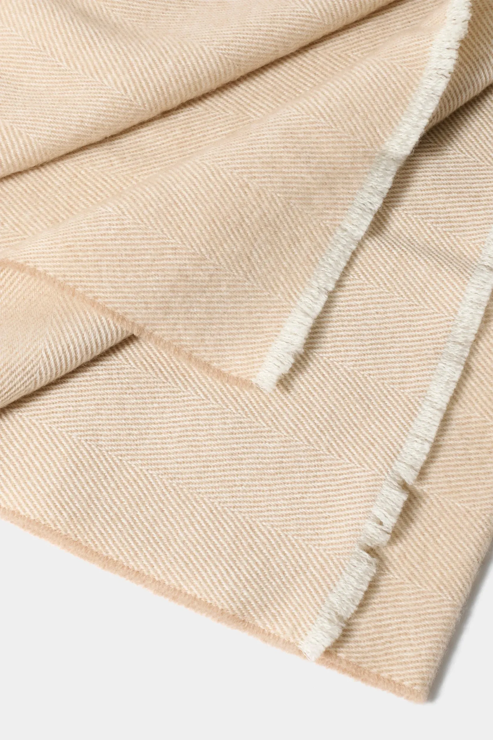 Beige herringbone scarf - Made in Italy sold by Pini Parma product image thumbnail 2