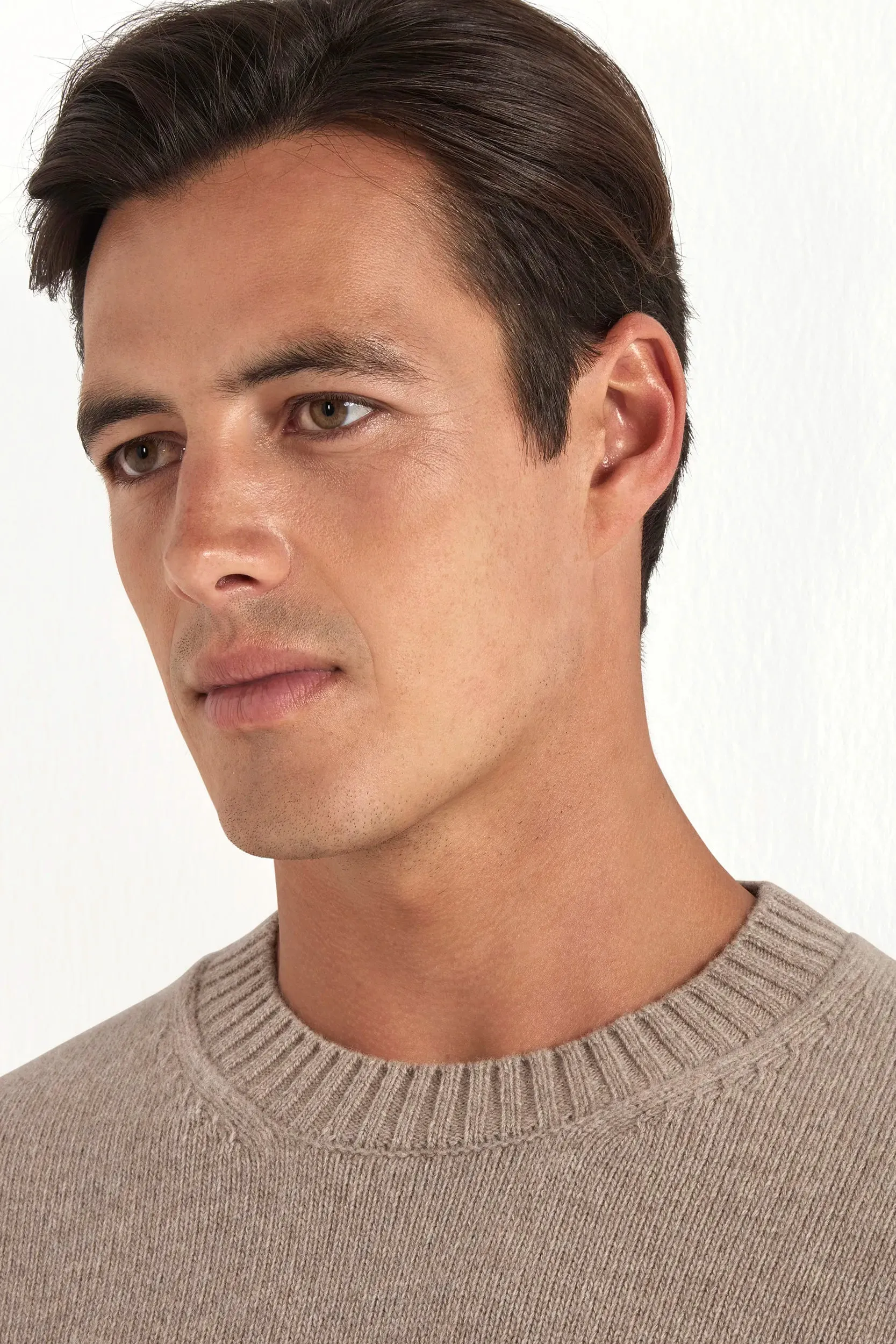 Taupe merino crewneck - Made in Italy sold by Pini Parma product image thumbnail 2