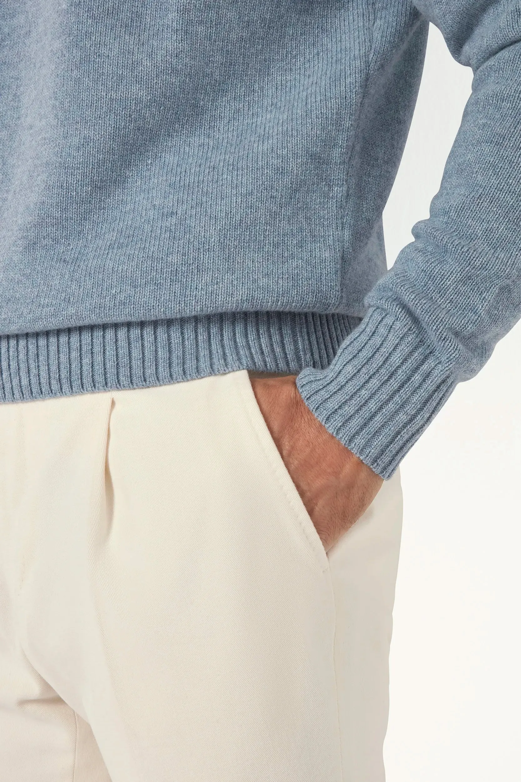 Dusty blue merino crewneck - Made in Italy sold by Pini Parma product image thumbnail 2