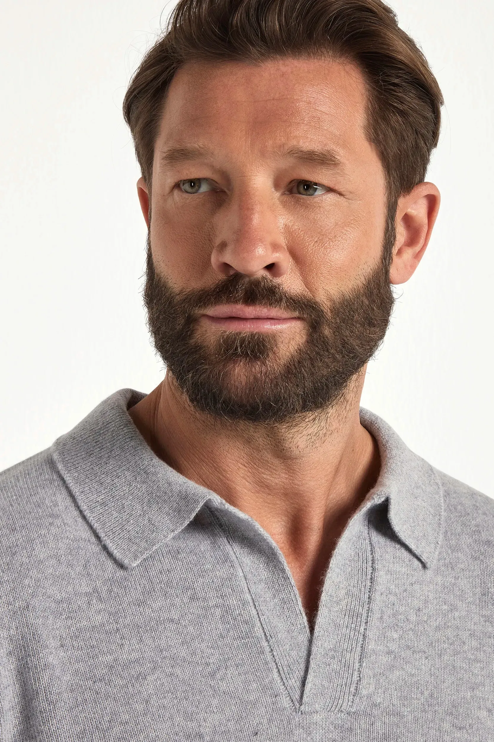 Grey wool polo - Made in Italy sold by Pini Parma product image thumbnail 3