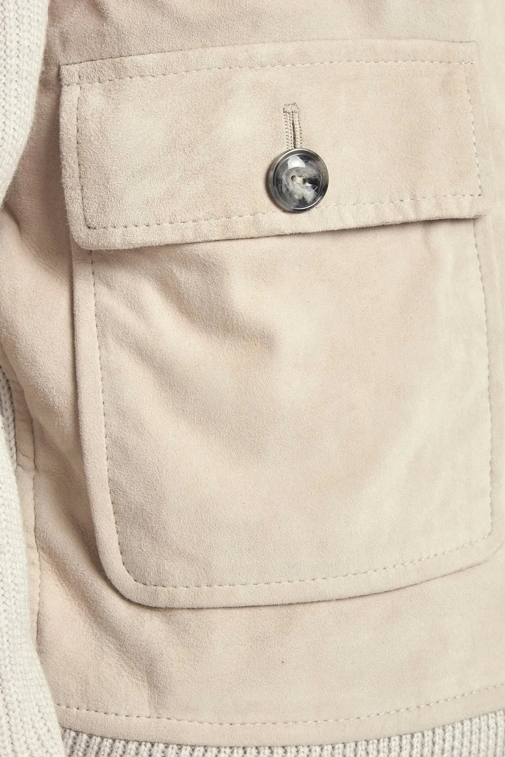 Beige suede and knit bomber - Made in Italy sold by Pini Parma product image thumbnail 4