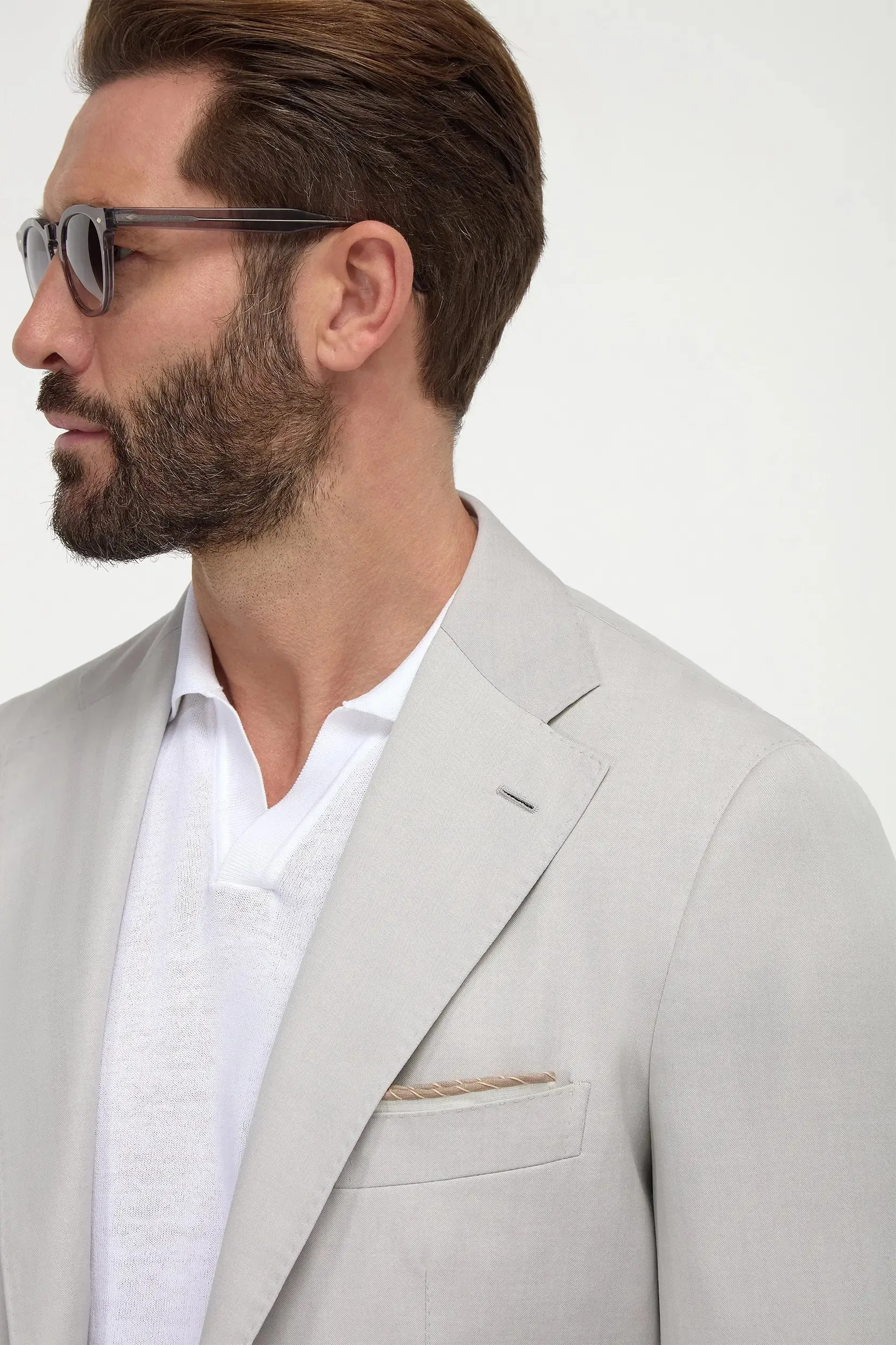 Stone herringbone suit - Made in Italy sold by Pini Parma product image thumbnail 5