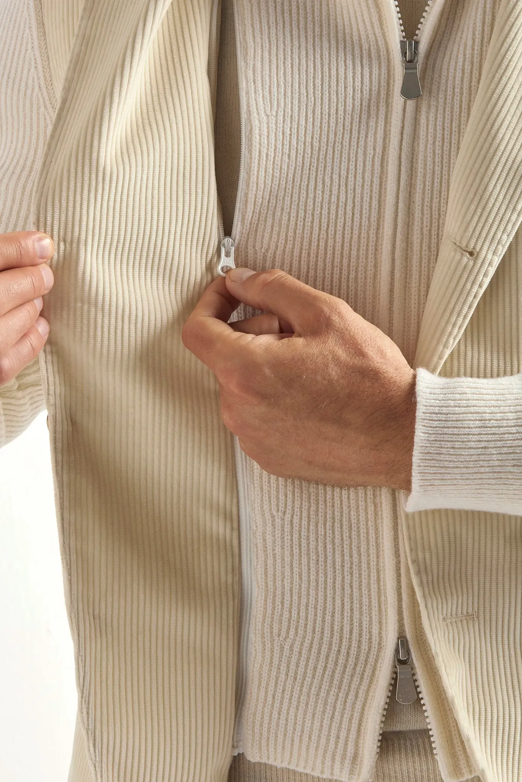 White corduroy and knit jacket - Made in Italy sold by Pini Parma product image thumbnail 2