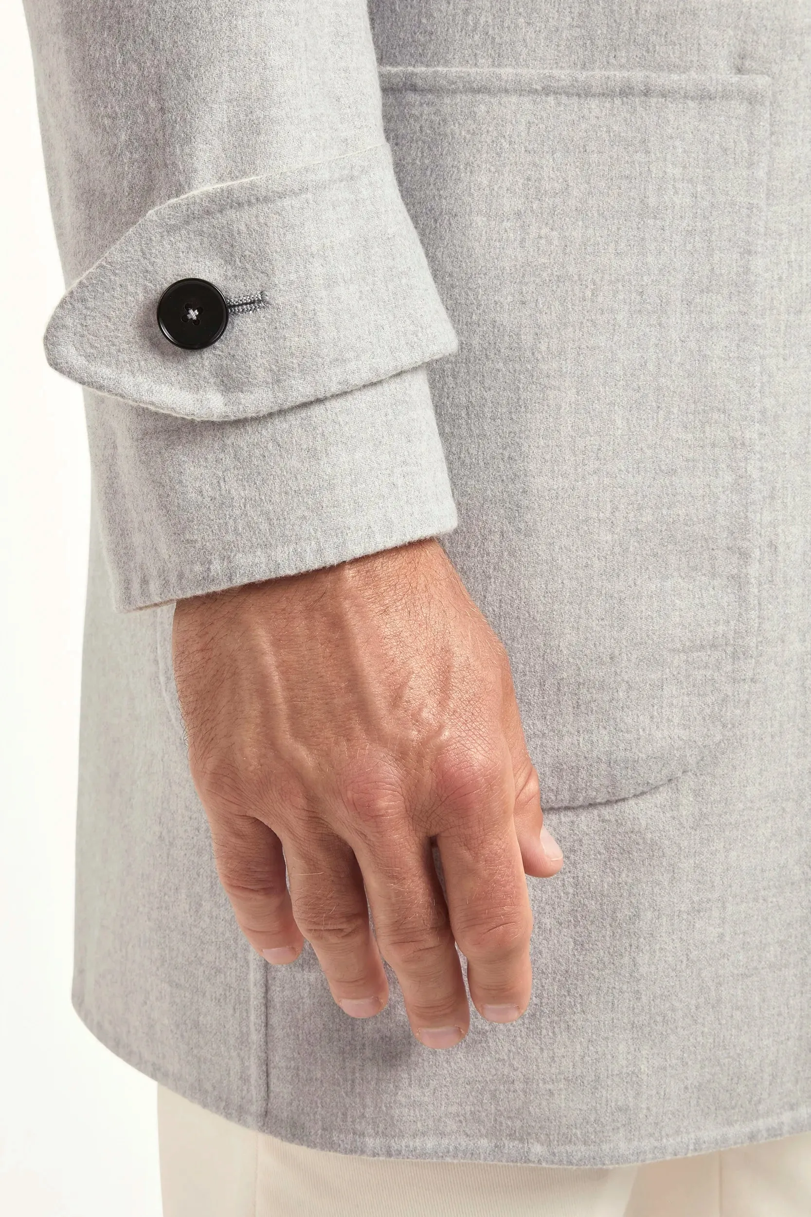 Light grey and white reversible coat - Made in Italy sold by Pini Parma product image thumbnail 5