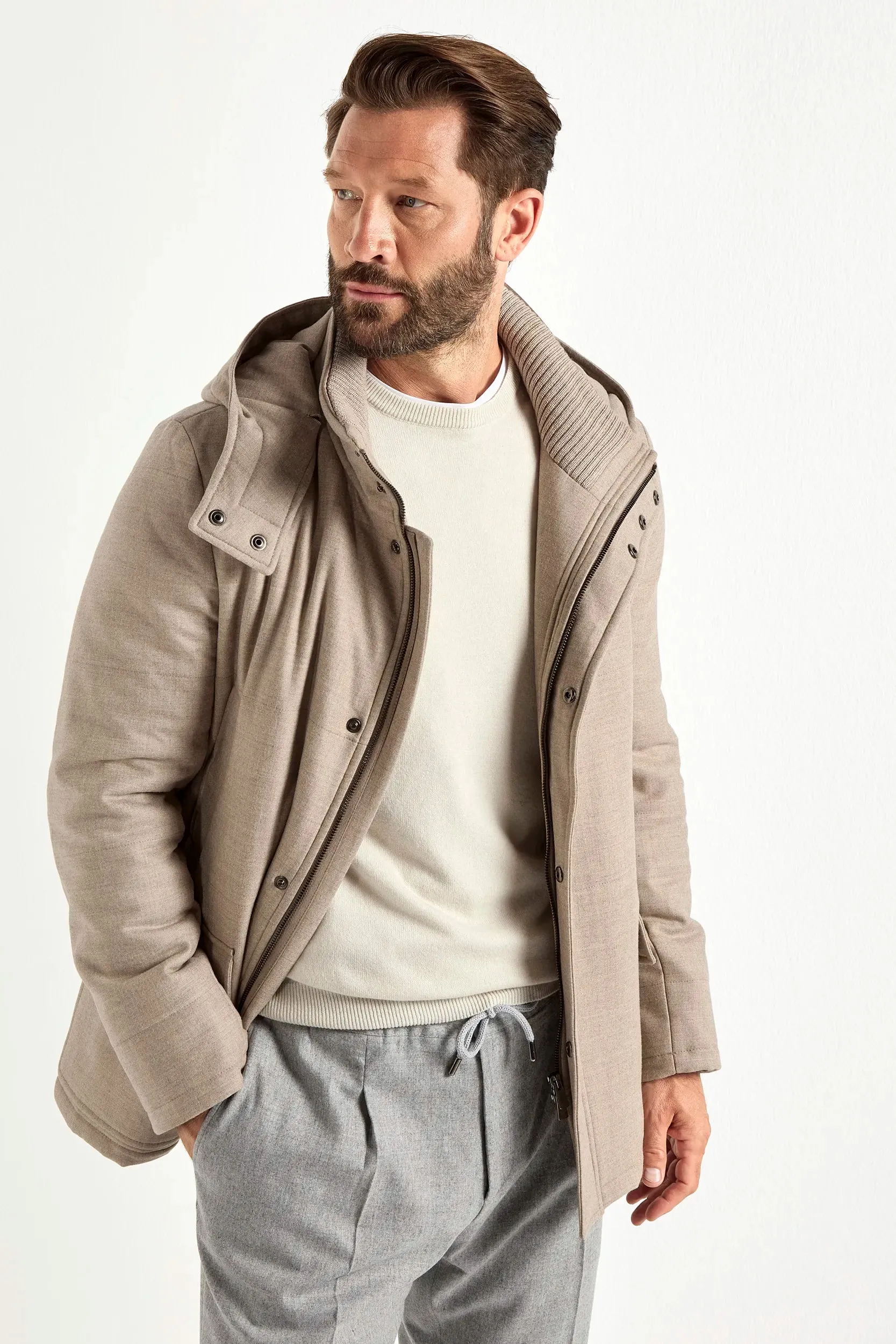 Beige parka – Made in Italy sold by Pini Parma product image thumbnail 4
