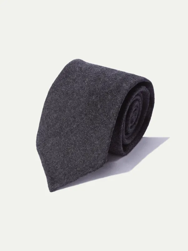 Dark grey flannel tie - Made In Italy sold by Pini Parma