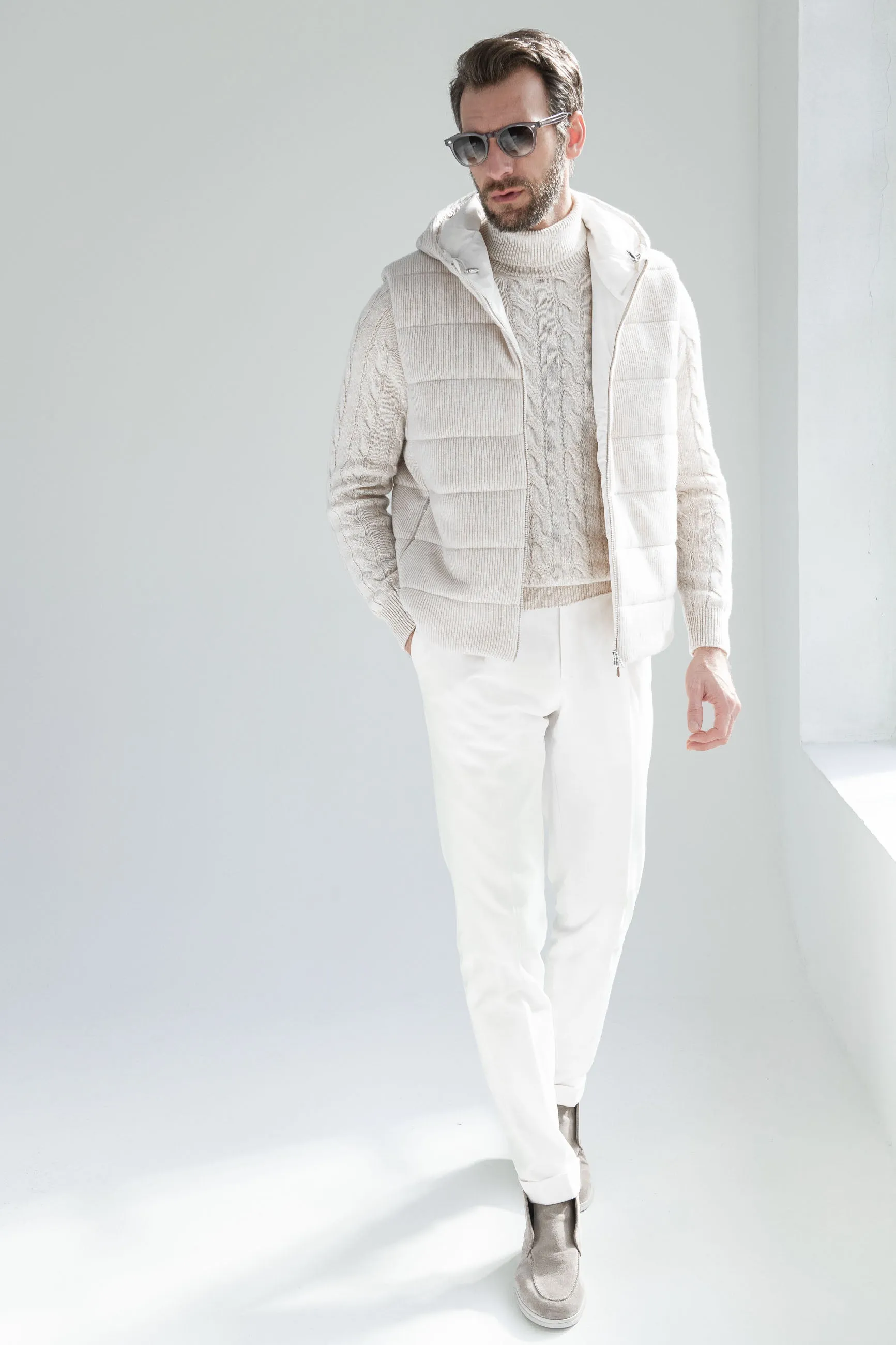 Sand ribbed cashmere blend vest - Made in Italy sold by Pini Parma product image thumbnail 5