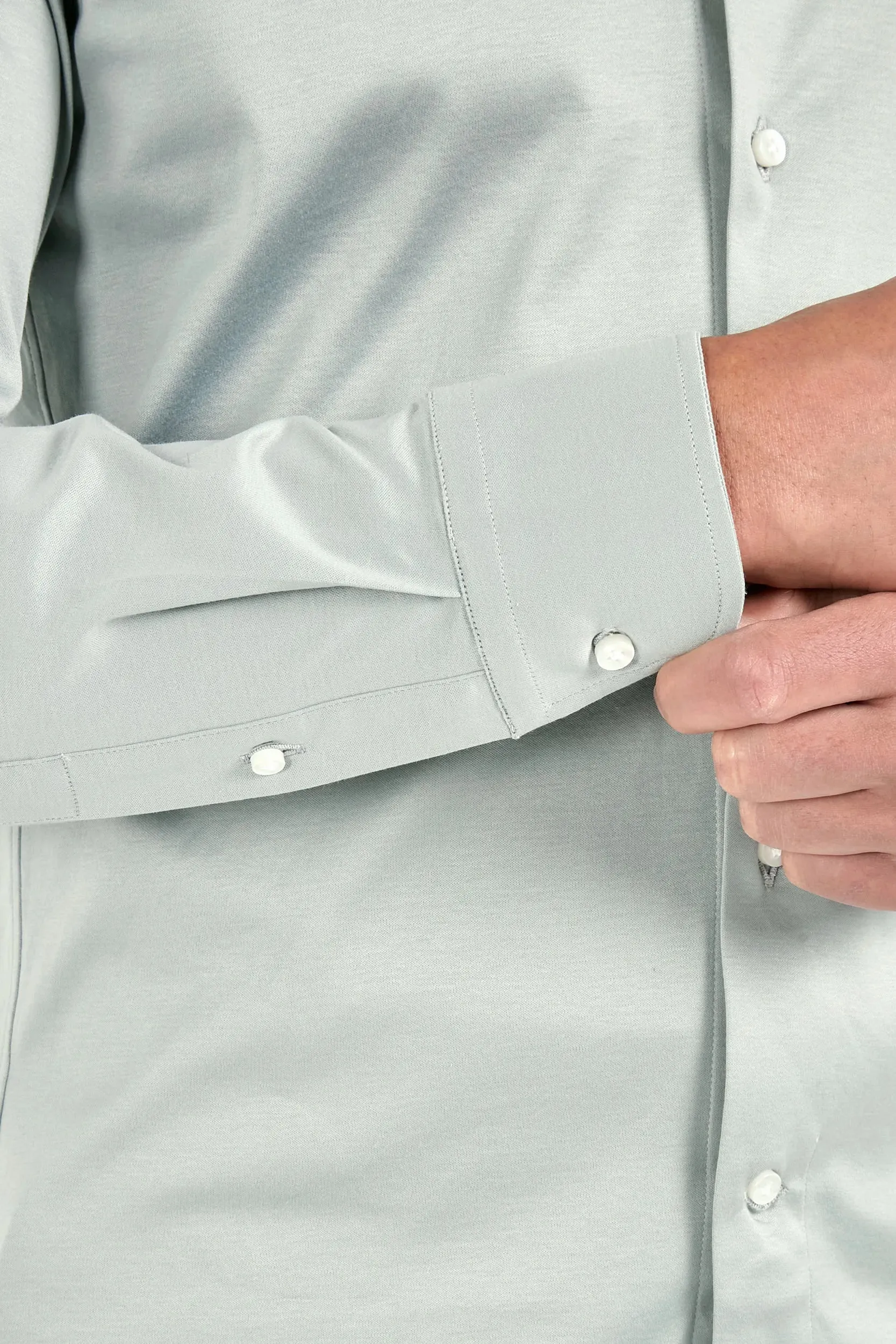 Light sage mercerised cotton shirt - Made in Italy sold by Pini Parma product image thumbnail 2