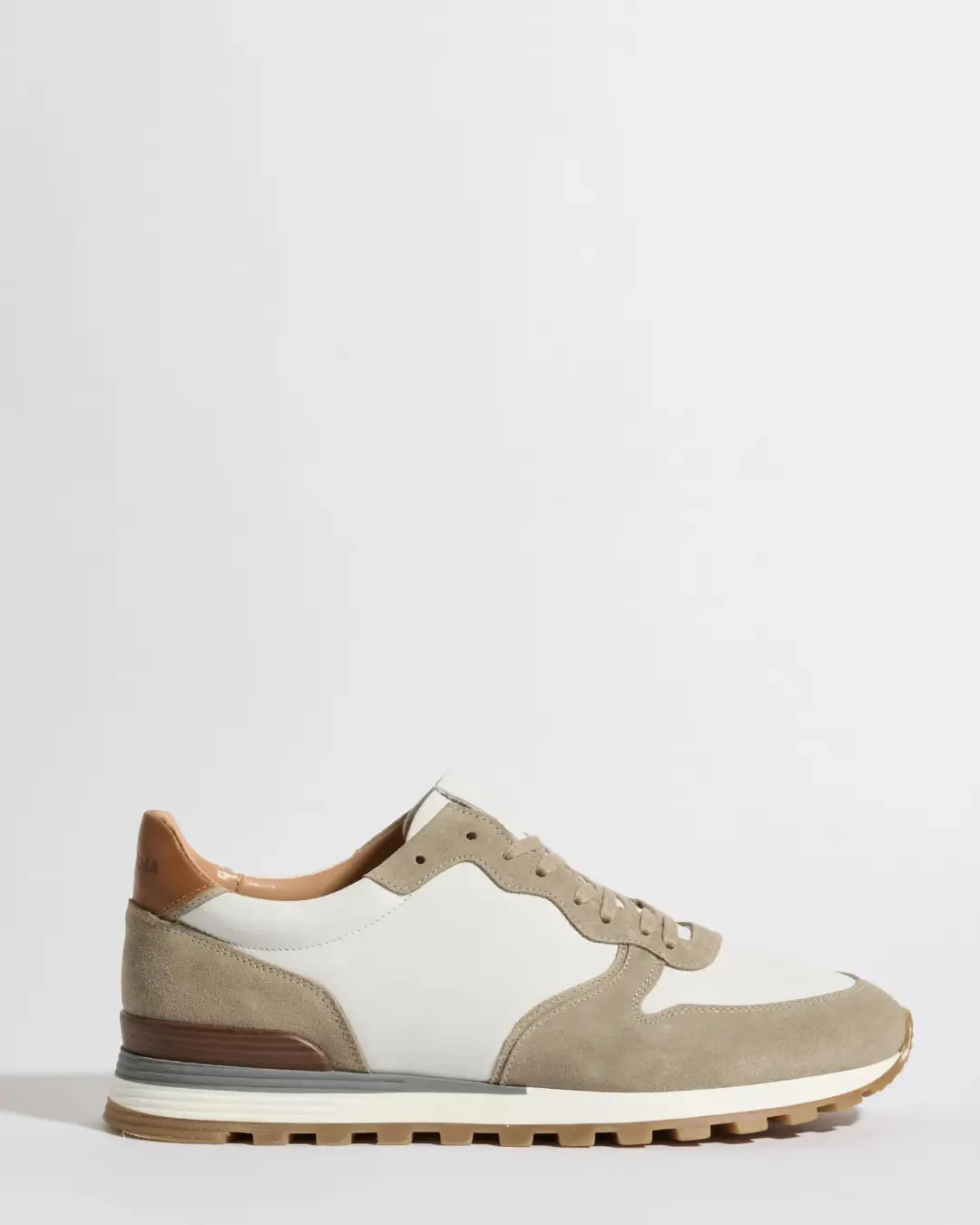 Taupe and white nabuk and suede runners - Made In Italy sold by Pini Parma product image thumbnail 4