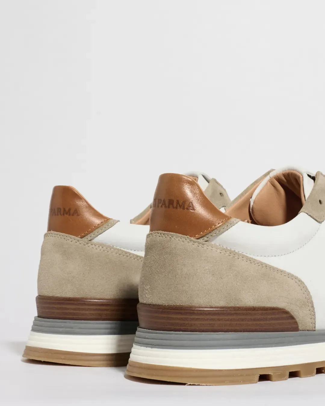 Taupe and white nabuk and suede runners - Made In Italy sold by Pini Parma product image thumbnail 2