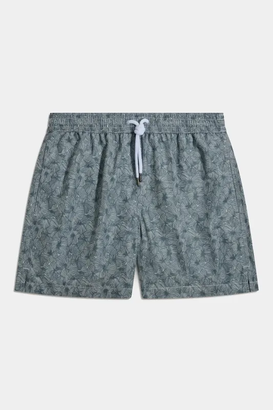 Sage flower swimshorts - Made in Italy sold by Pini Parma