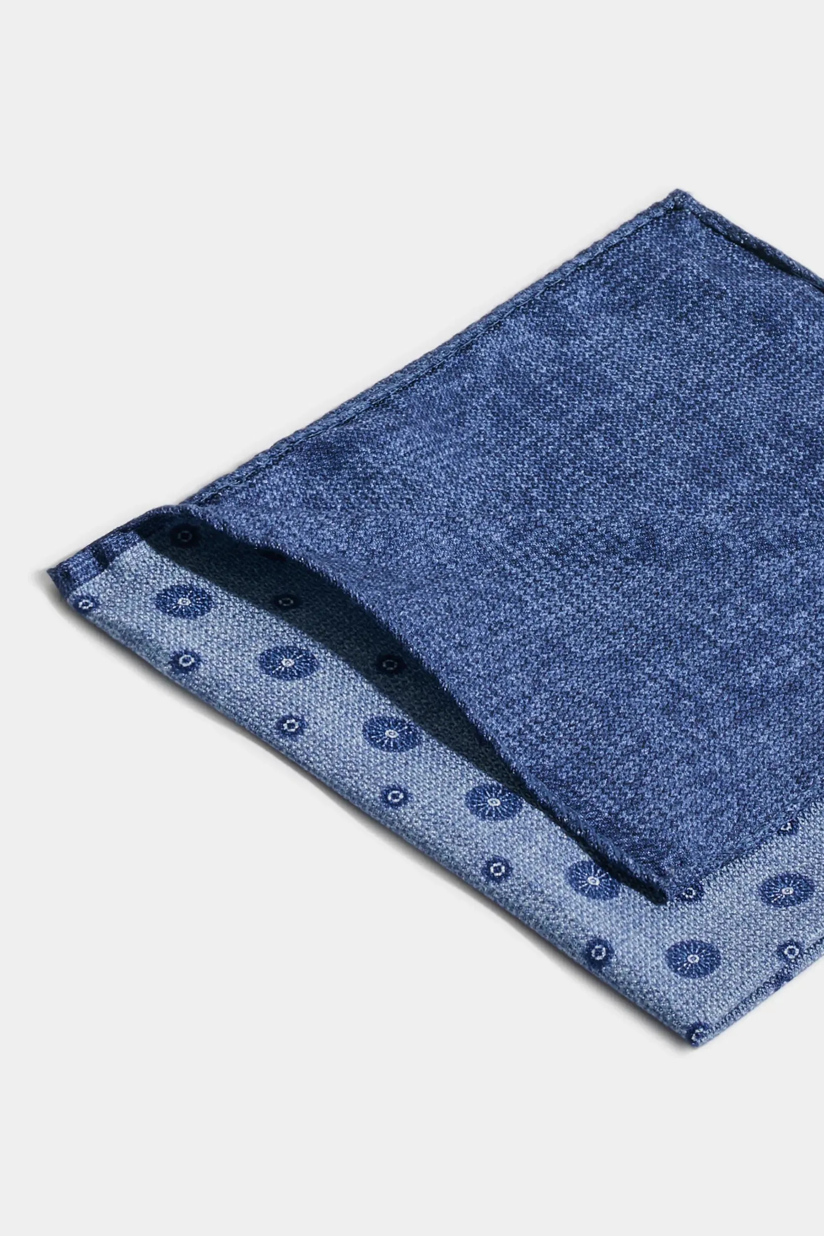 Avio blue fancy pocket square - Made in Italy sold by Pini Parma product image thumbnail 3