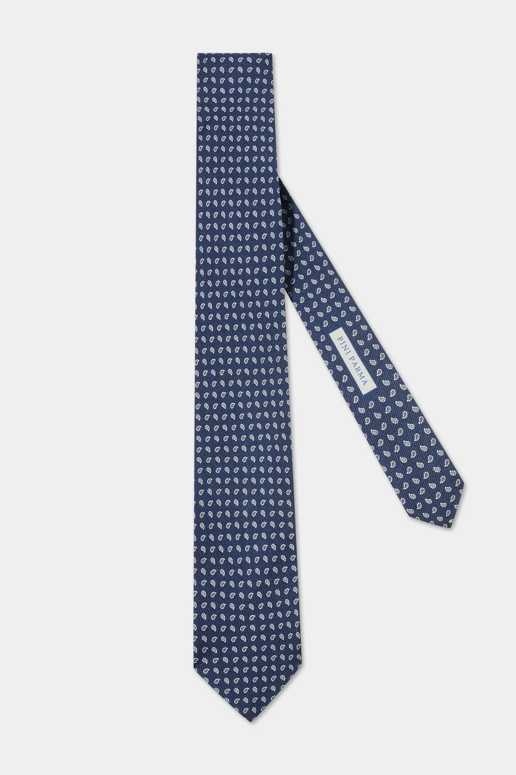 Blue paisley silk tie - Made in Italy sold by Pini Parma