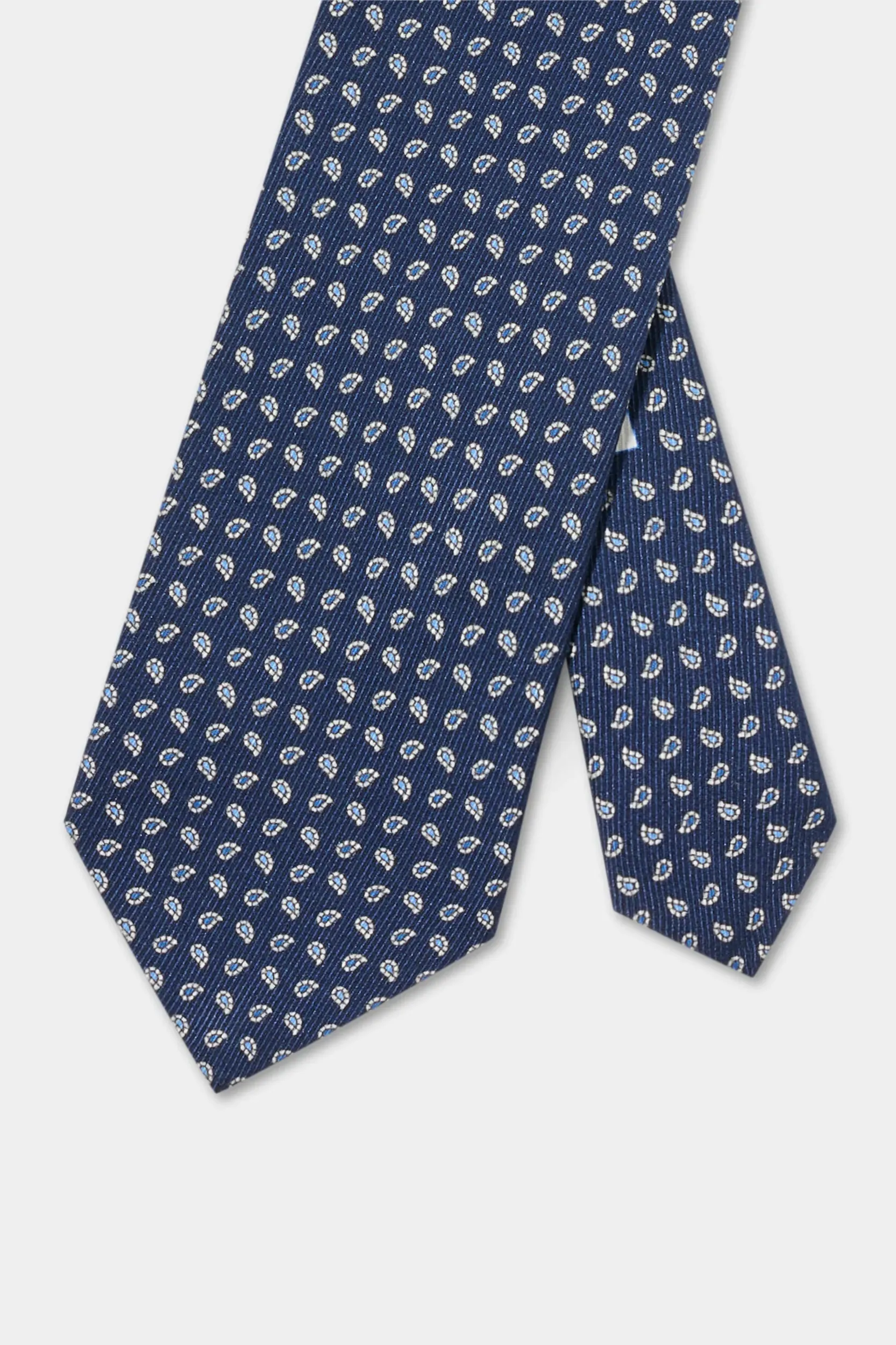 Blue paisley silk tie - Made in Italy sold by Pini Parma product image thumbnail 3