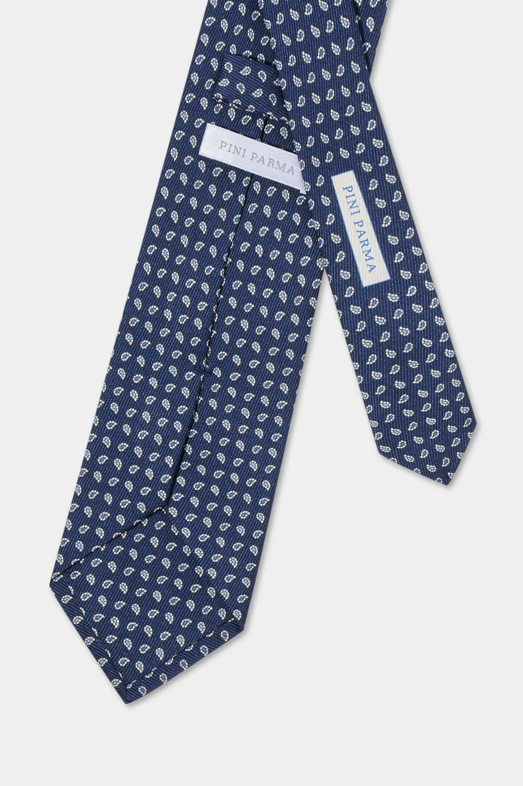 Blue paisley silk tie - Made in Italy sold by Pini Parma product image thumbnail 4