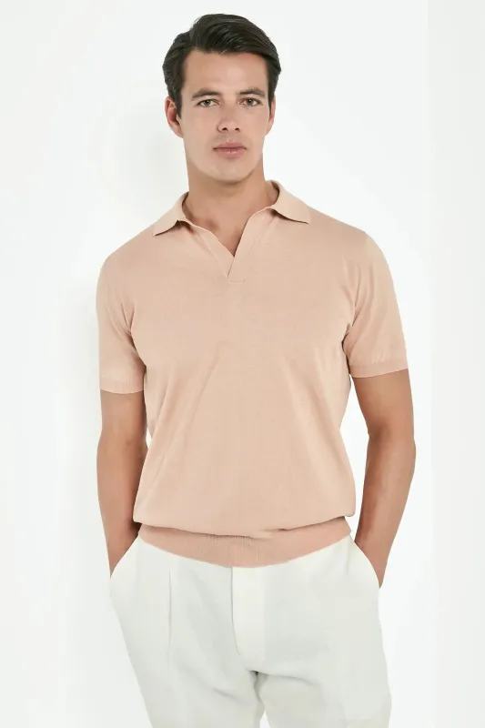 Peach polo - Made in Italy made by Pini Parma