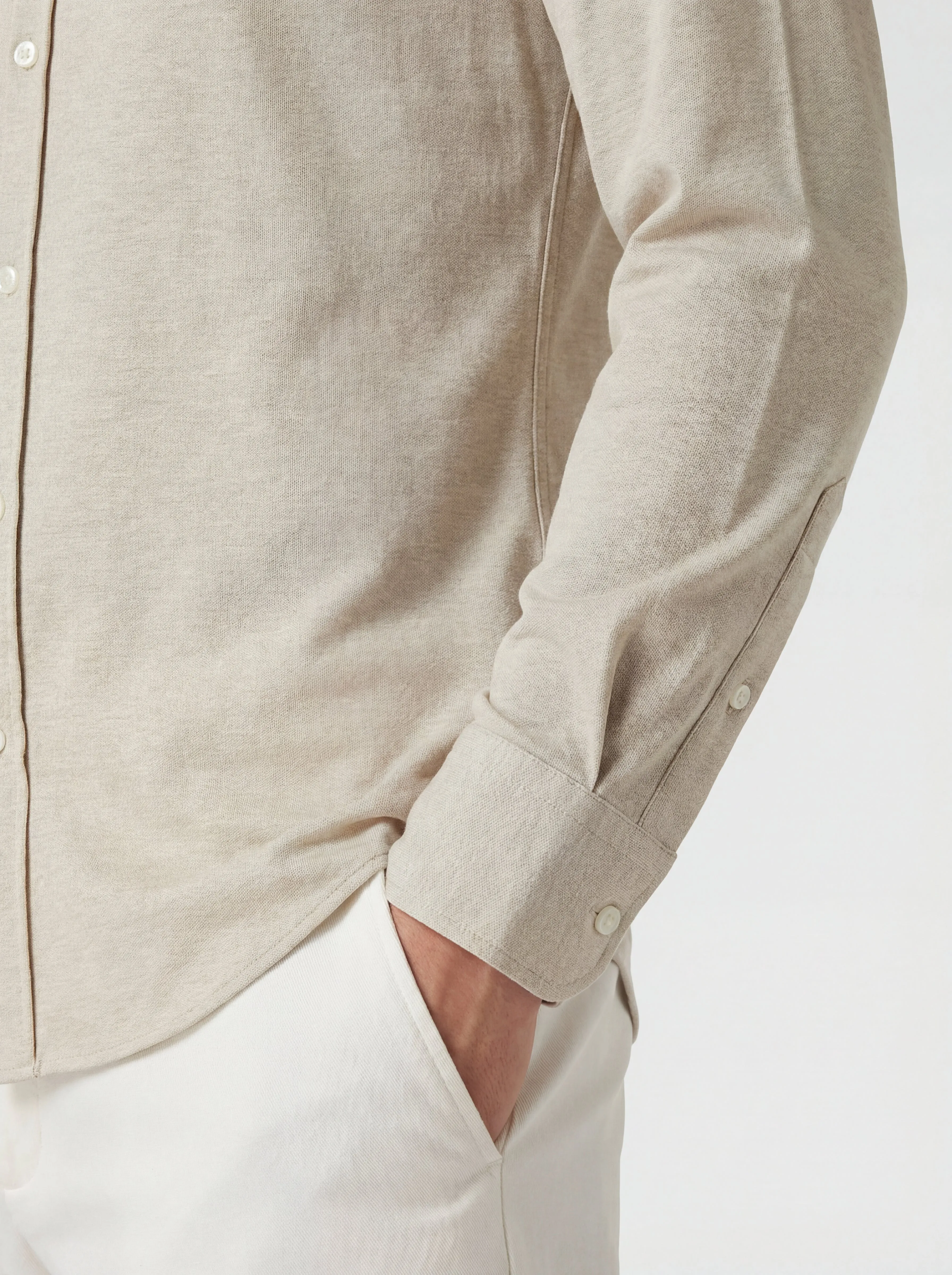 Beige jersey merino shirt - Made in Italy sold by Pini Parma product image thumbnail 4