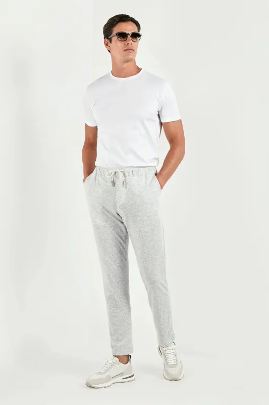 Light grey jersey jogger pants - Made in Italy sold by Pini Parma