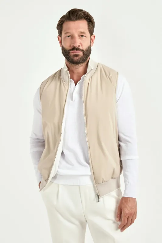 Taupe vest - Made in Italy sold by Pini Parma