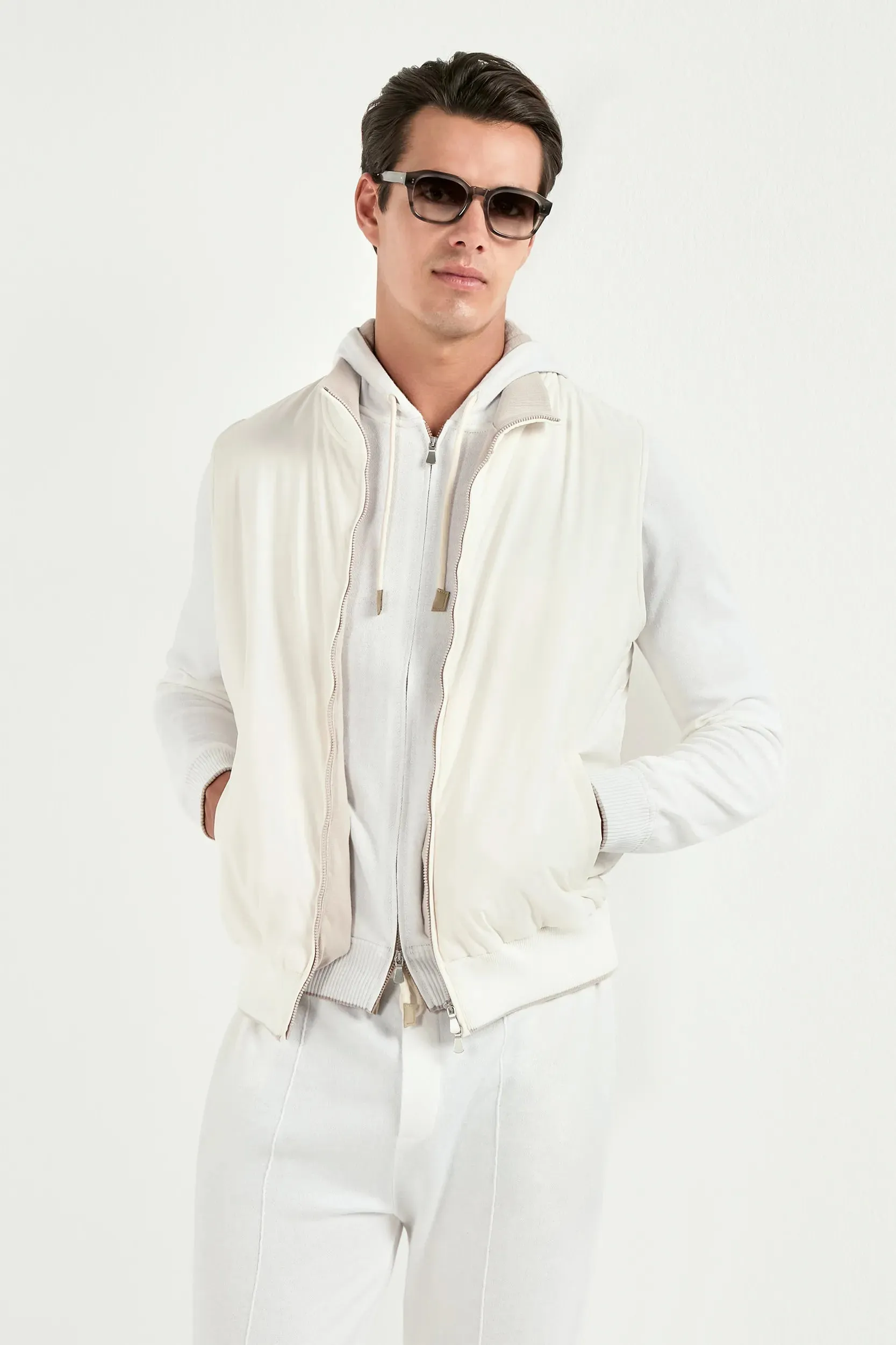 Off-white vest - Made in Italy sold by Pini Parma