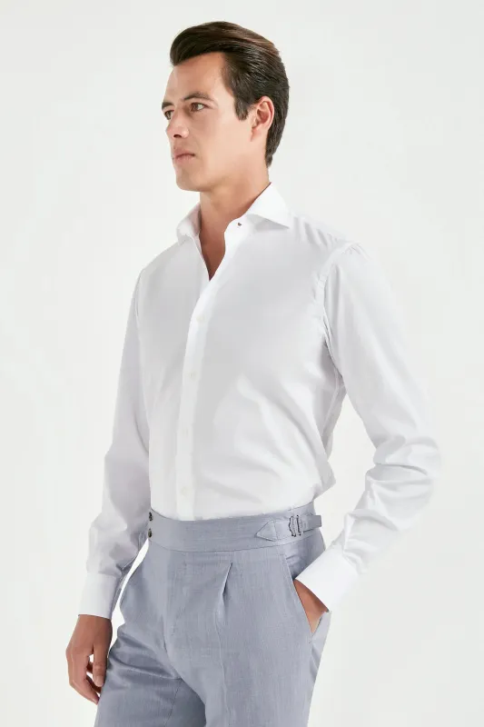 White premium Sartoriale cotton shirt - Made in Italy made by Pini Parma