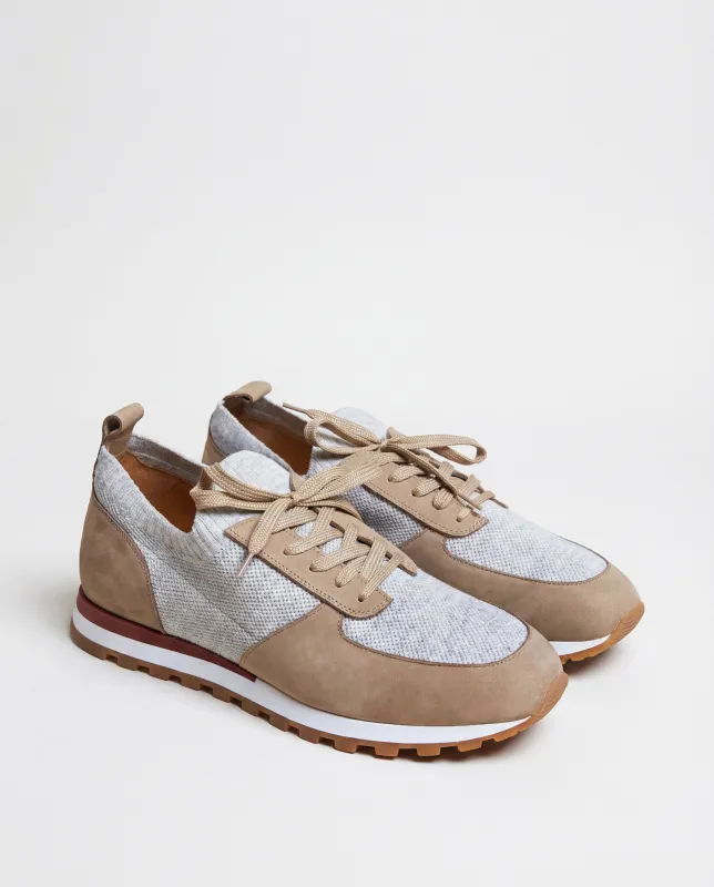 Taupe & grey knitted runners - Made in Italy made by Pini Parma
