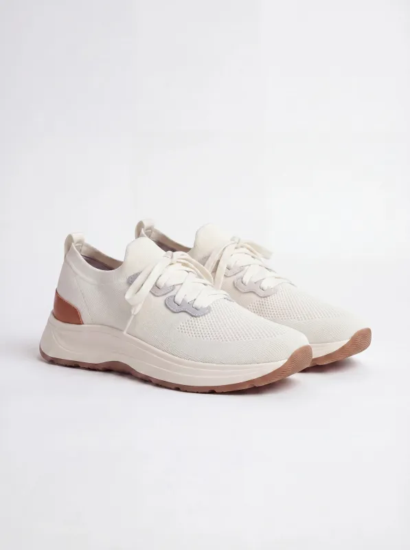 White knitted sneakers - Made in Italy made by Pini Parma