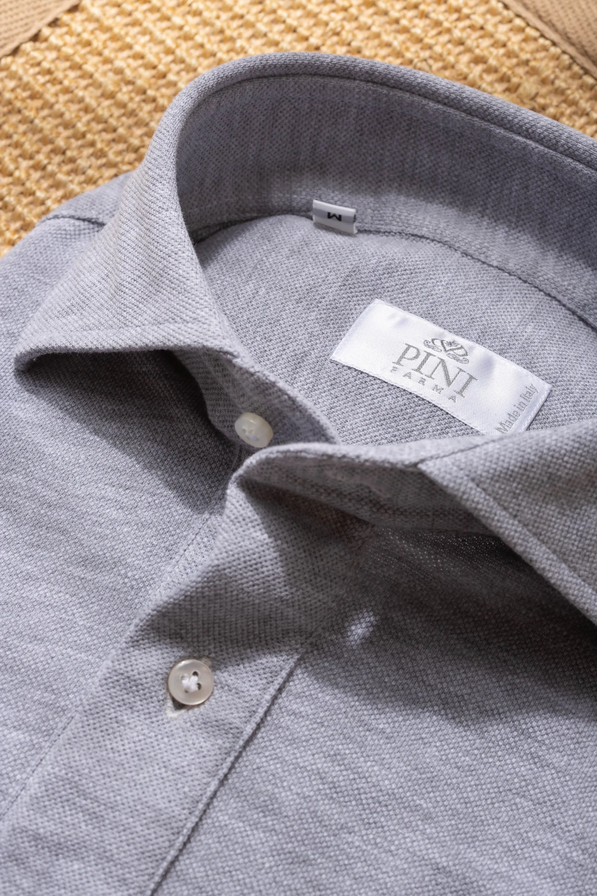 Grey popover polo shirt - Made in Italy sold by Pini Parma product image thumbnail 2