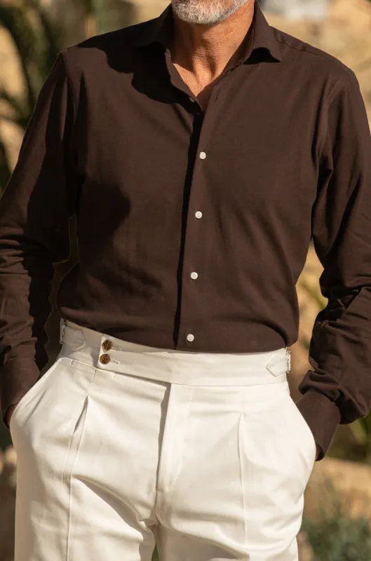 Brown polo shirt - Made in Italy made by Pini Parma