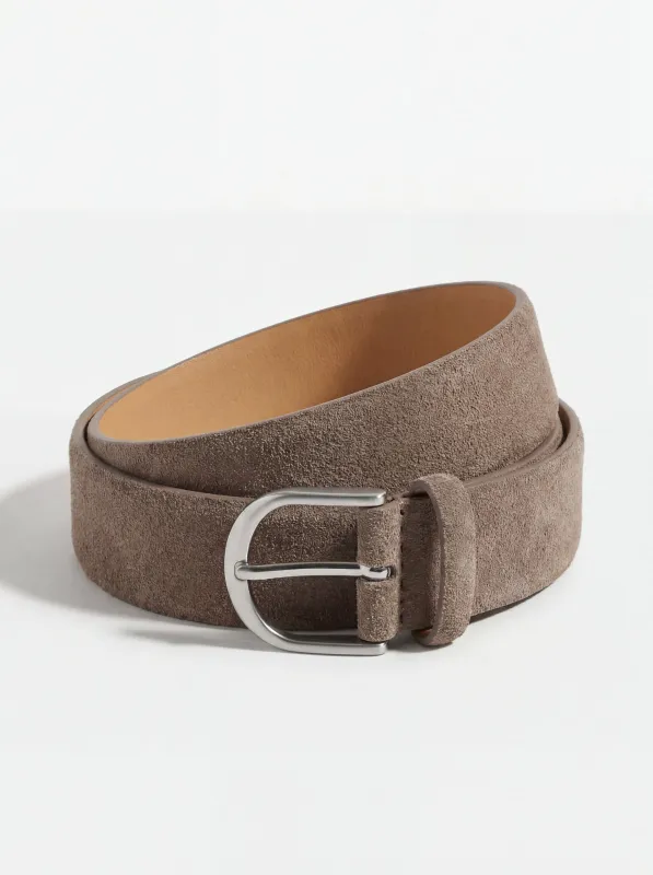 Taupe suede belt - Made in Italy made by Pini Parma