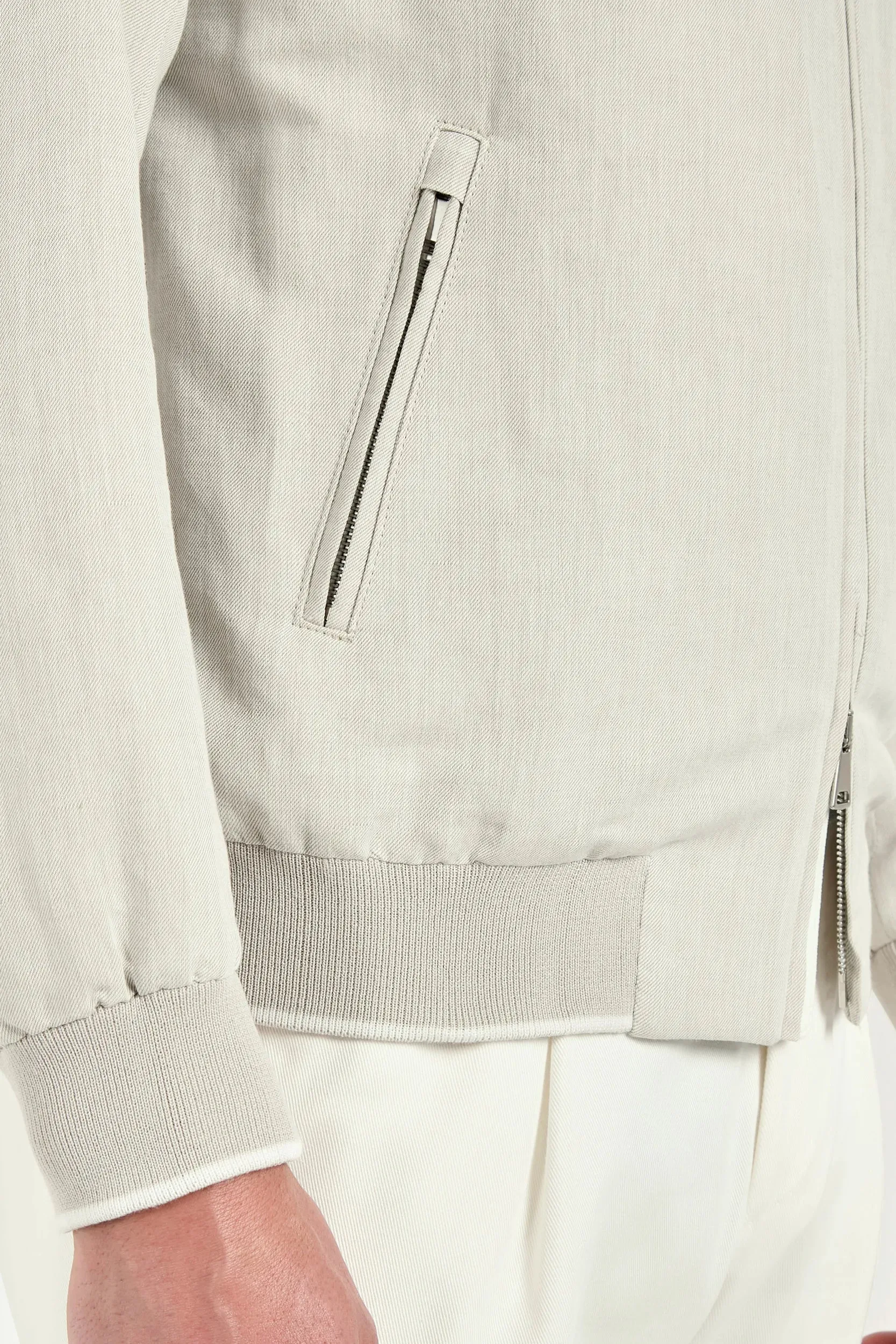 Sand linen and cotton bomber - Made in Italy sold by Pini Parma product image thumbnail 2