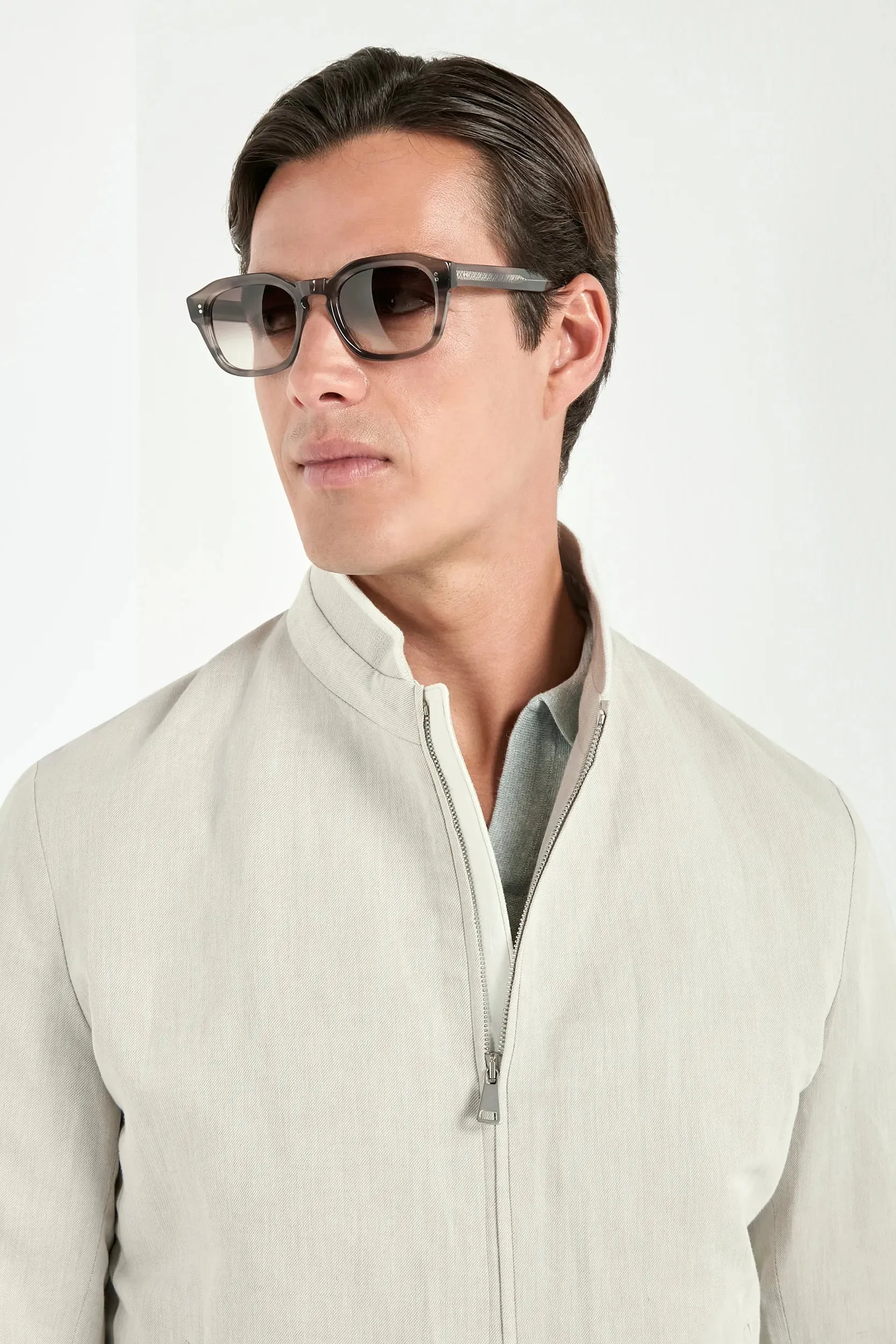 Sand linen and cotton bomber - Made in Italy sold by Pini Parma product image thumbnail 4