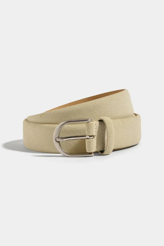 Beige suede belt - Made in Italy made by Pini Parma