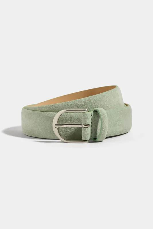 Sage suede belt - Made in Italy made by Pini Parma