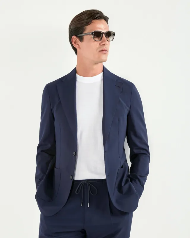 Blue travel jacket - Made in Italy made by Pini Parma