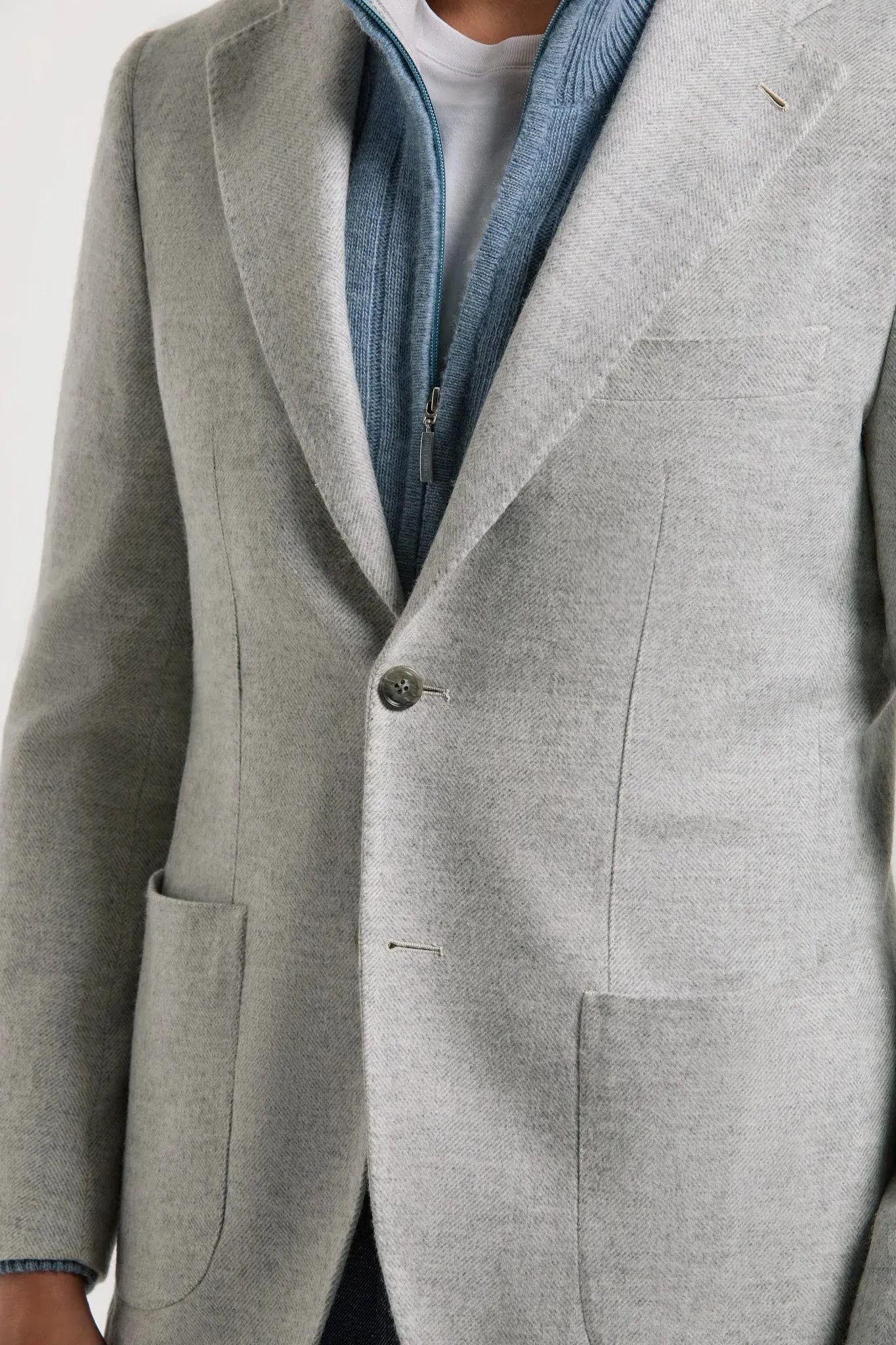 Light grey herringbone jacket - Made in Italy sold by Pini Parma product image thumbnail 2