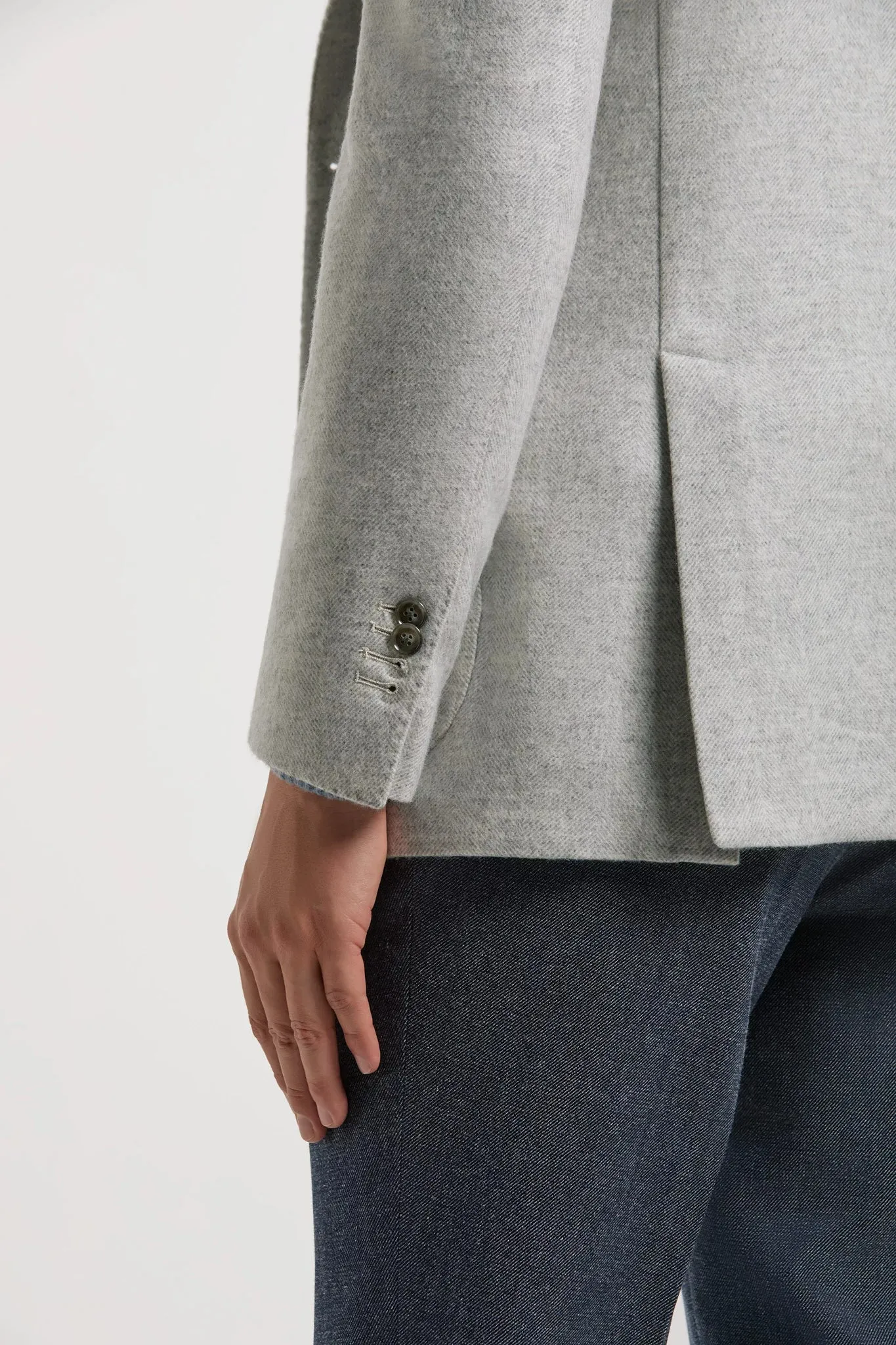 Light grey herringbone jacket - Made in Italy sold by Pini Parma product image thumbnail 4