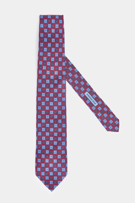 Burgundy fancy tie - Made in Italy made by Pini Parma