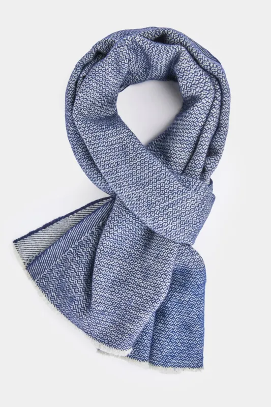 Blue and grey fancy scarf - Made in Italy made by Pini Parma