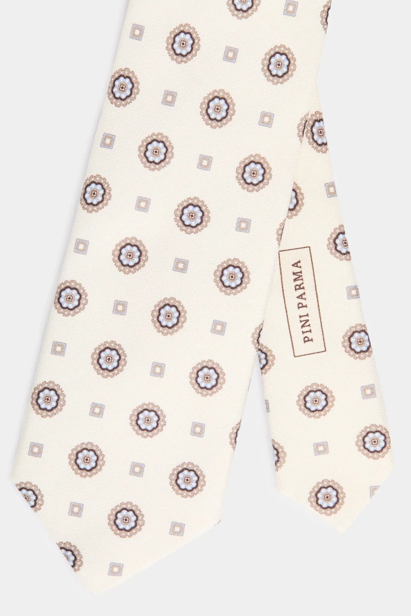 Off-white micro floral tie - Made in Italy sold by Pini Parma product image thumbnail 3
