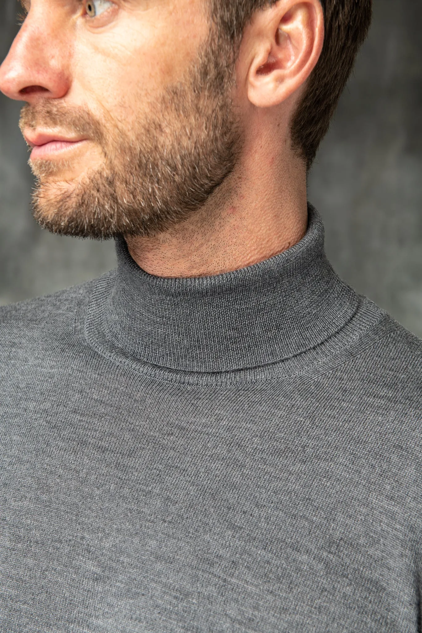 Anthracite Merino Turtleneck – Made in Italy sold by Pini Parma product image thumbnail 5