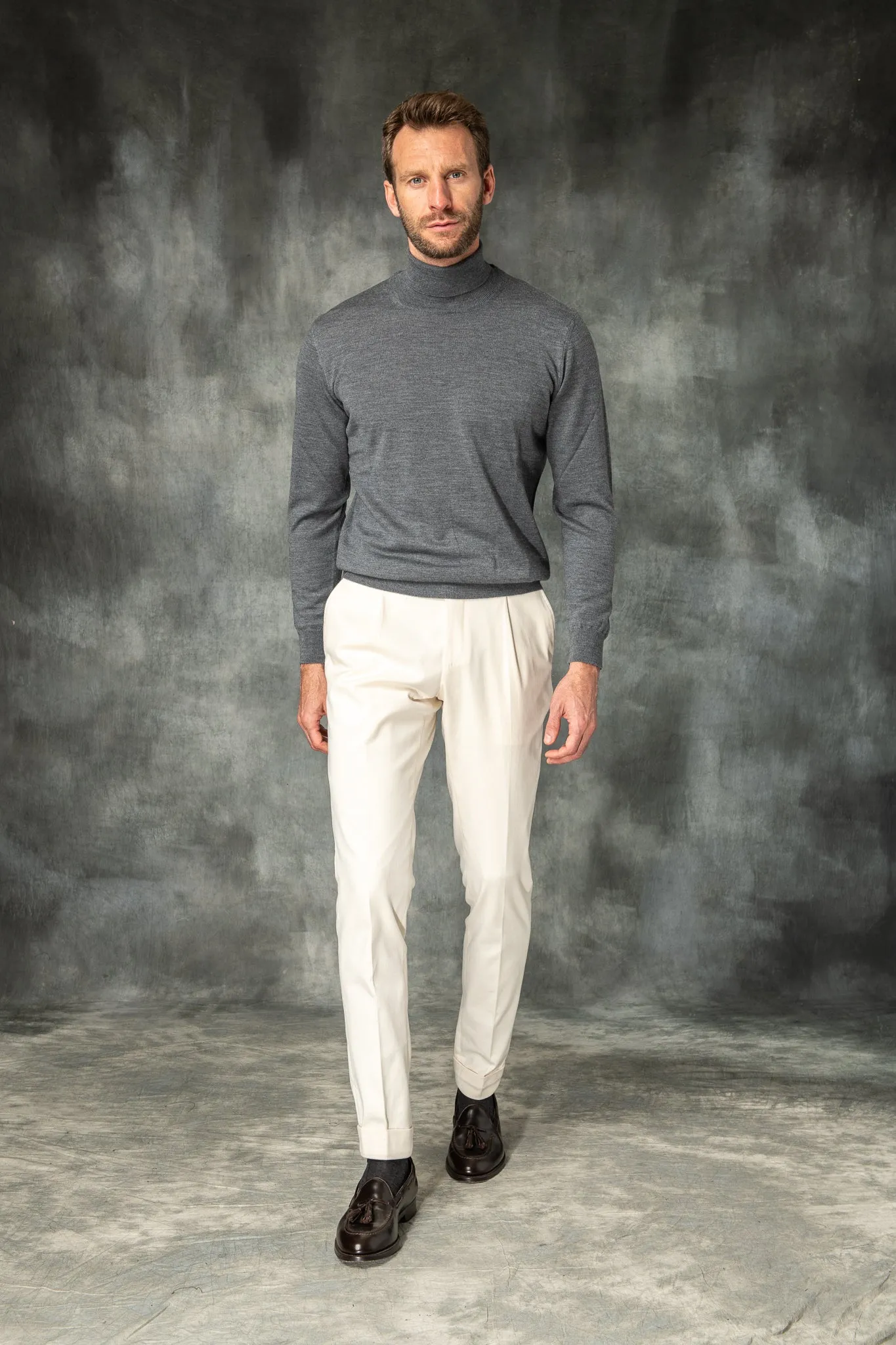 Anthracite Merino Turtleneck – Made in Italy sold by Pini Parma product image thumbnail 4