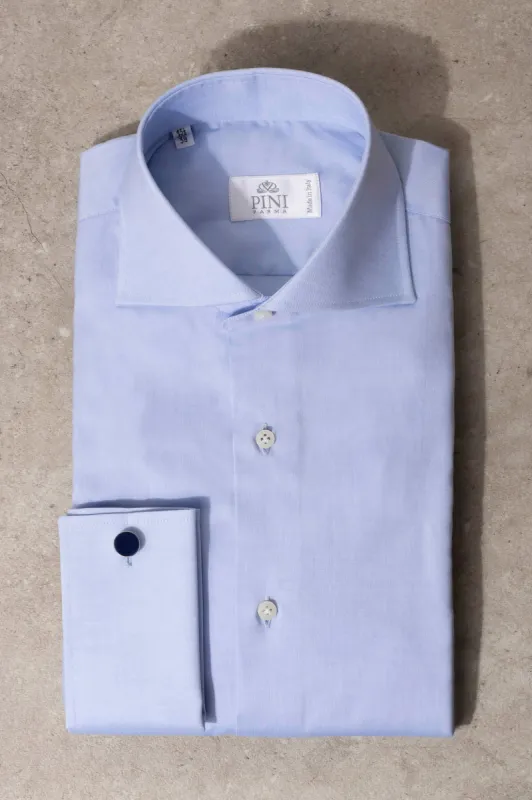 Light blue Shirt with double cuff - Made In Italy sold by Pini Parma