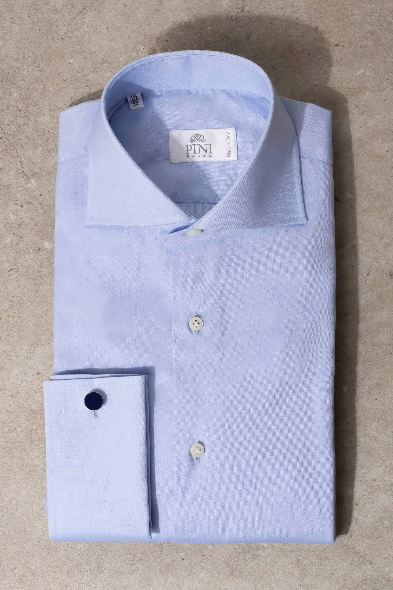 Light blue Shirt with double cuff - Made In Italy sold by Pini Parma